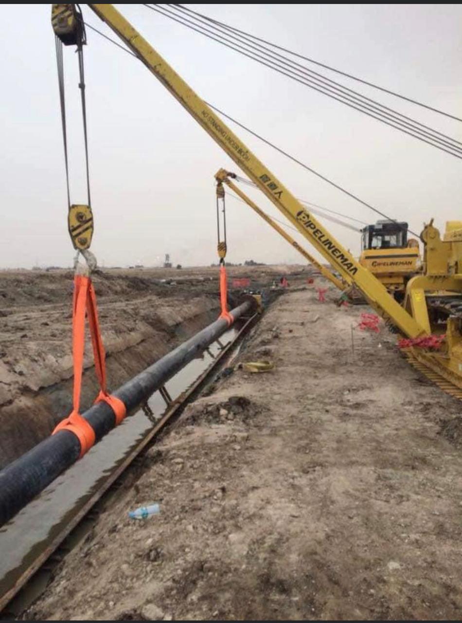 مد انابيب مجاري الهارثة